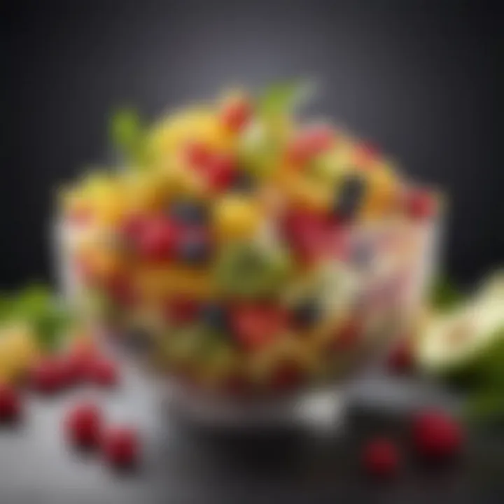 A vibrant fruit salad featuring an array of digestive-friendly fruits