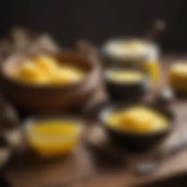 Ghee vs. Clarified Butter: Distinct Culinary Assets A comparison of ghee and clarified butter on a wooden table