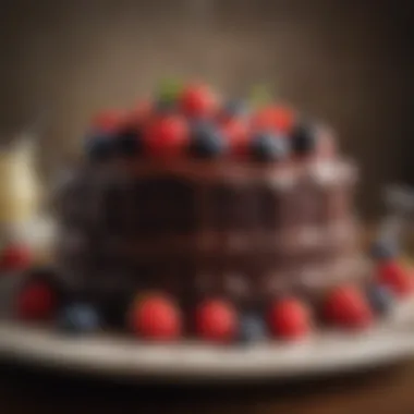 A delightful gluten-free dairy-free chocolate cake topped with fresh berries