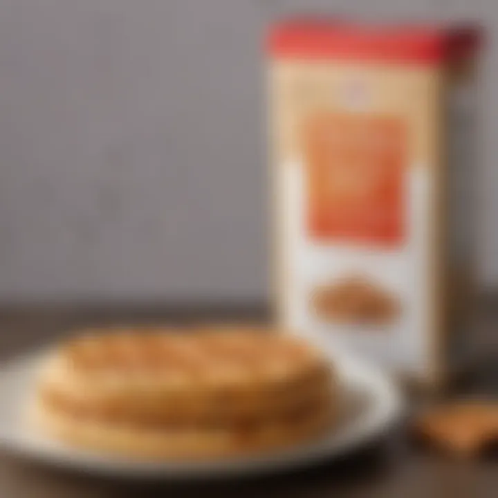 Close-up of the golden malted gluten free waffle mix packaging