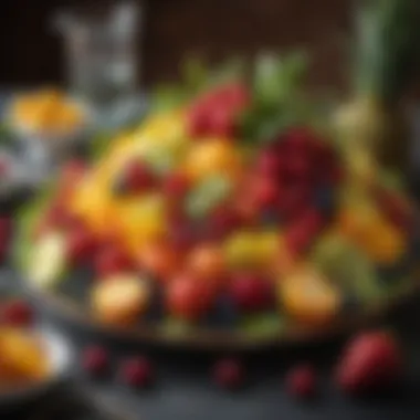 Vibrant Fruit Arrangement Colorful fruit display for a celebratory brunch