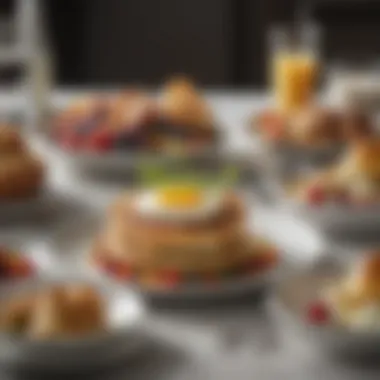 Gourmet Dish Presentation Artfully presented gourmet brunch dishes