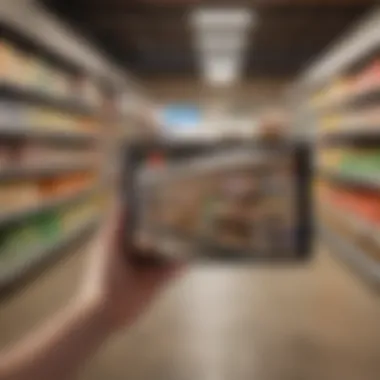Online Grocery Browsing Experience A user browsing an online grocery store on a tablet