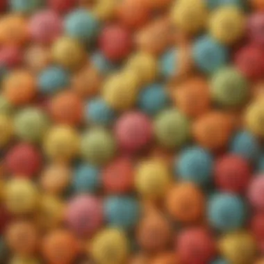 An assortment of colorful happy face sponges arranged creatively.