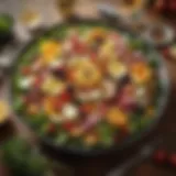 A vibrant harvest salad showcasing seasonal vegetables and fruits