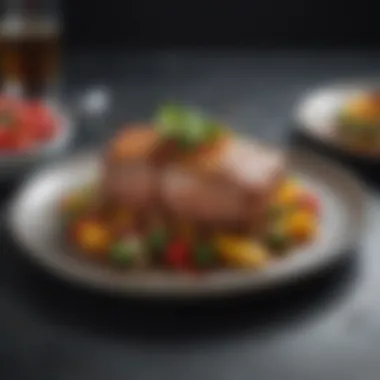 Artfully Plated Keto Dish A beautifully plated keto meal showcasing an array of colorful, nutrient-dense foods.