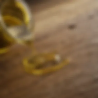 Close-up of olive oil showcasing its rich golden color and texture