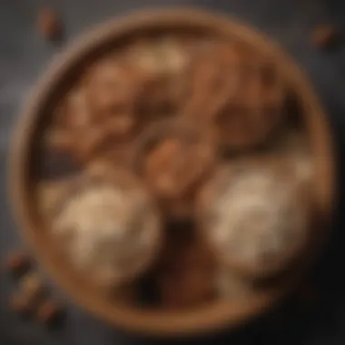 A variety of nuts and seeds in rustic bowls, illustrating nutritious snack choices.