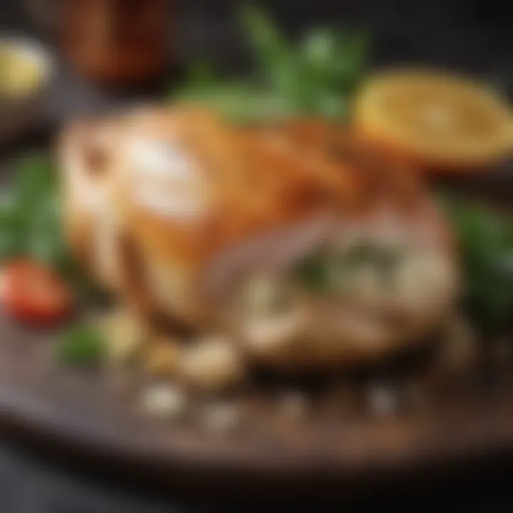 Aromatic chicken breast filled with herbs and feta cheese