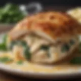 Delicious stuffed chicken breast with spinach and cheese