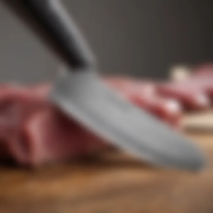 Close-up of a heavy-duty cleaver highlighting its sharp edge and robust design