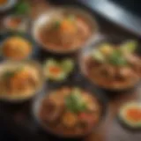 An array of vibrant Thai dishes served from the food truck