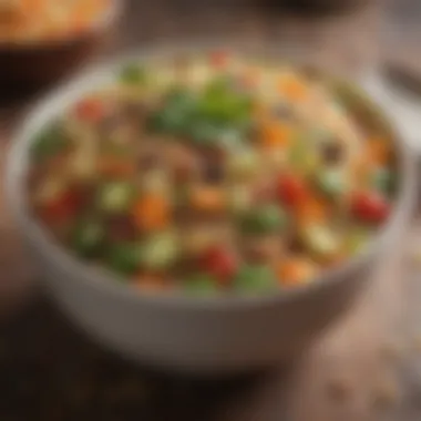 Quinoa Salad Packed with Fiber A vibrant bowl of quinoa salad with mixed vegetables and legumes