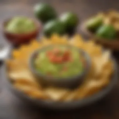 Guacamole with Tortilla Chips A vibrant bowl of guacamole with tortilla chips