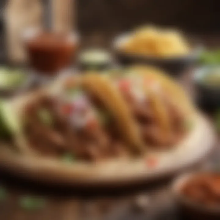 A tasty platter of pulled pork tacos