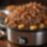 Tender and succulent pulled pork in a crock pot