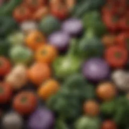 Fresh vegetables ready for freezing