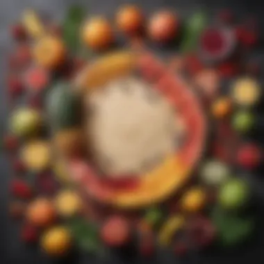 Colorful Selection of Ingredients Vibrant fruits and vegetables arranged for blending