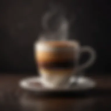 The Perfect Cup A perfectly brewed cup of black coffee, steam rising and rich aromas filling the air