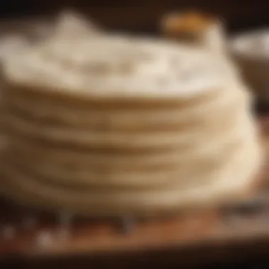 Freshly Made Flour Tortillas Freshly cooked tortillas stacked and ready to serve.