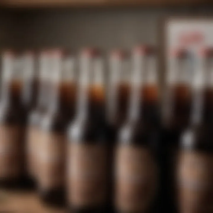 Bottles of homemade root beer ready for storage.