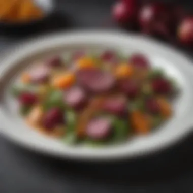 Gourmet Beet Salad Presentation A beautifully plated beet salad with complementing ingredients