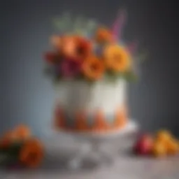 Elegant floral cake design with intricate sugar flowers