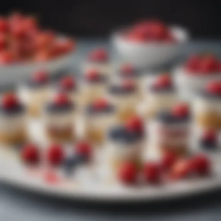 Exquisite mini dessert cups featuring layered mousse and fresh berries