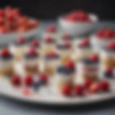 Elegant Mini Dessert Cups Exquisite mini dessert cups featuring layered mousse and fresh berries
