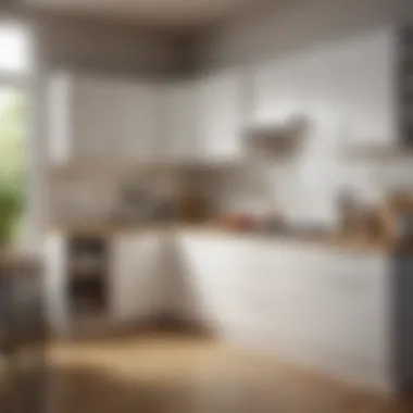 Utilize Corner Spaces for Maximum Storage Potential A compact kitchen layout demonstrating effective use of corner spaces with clever storage solutions.