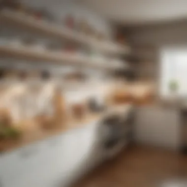 A stylishly organized kitchen using clear containers and labels for easy access and visibility.