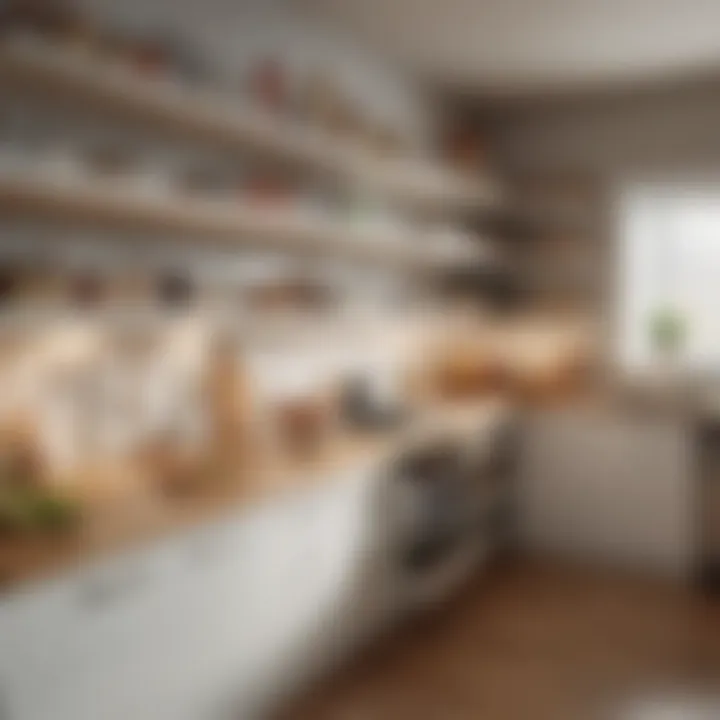 A stylishly organized kitchen using clear containers and labels for easy access and visibility.