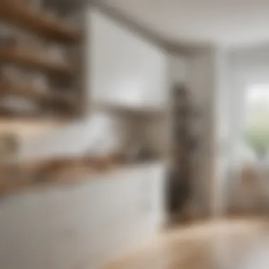 Maximize Vertical Space with Innovative Storage Solutions Smartly designed vertical storage solutions in a compact kitchen, showcasing shelves and hooks.