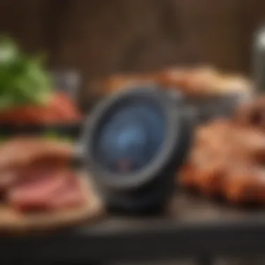 Kamado Joe Bluetooth thermometer displaying precise temperature readings