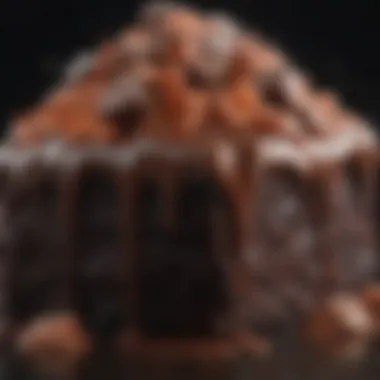Rich Chocolate Lava Close-up Close-up of the rich chocolate lava oozing from the cake