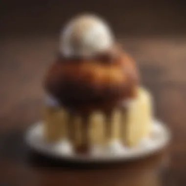 KFC Lava Cake served with a scoop of vanilla ice cream