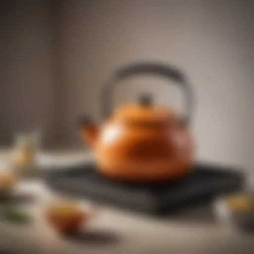 Elegant Le Creuset Oolong Teakettle with a vibrant finish