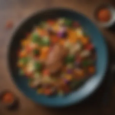 Artfully Plated Nutritious Meal A beautifully plated dish showcasing colorful vegetables