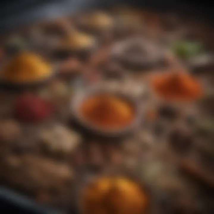 A close-up of colorful spices that enhance flavor without complexity.