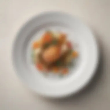 Artful Presentation of Minimalist Meals A beautifully arranged plate of a limited ingredient meal, emphasizing aesthetics.
