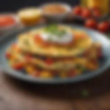 Colorful Omelette Packed with Fresh Ingredients Colorful omelette packed with fresh ingredients