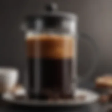 A clean cup of freshly brewed French press coffee