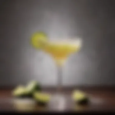 Artful Margarita Presentation A beautifully garnished margarita glass showcasing unique presentation techniques.