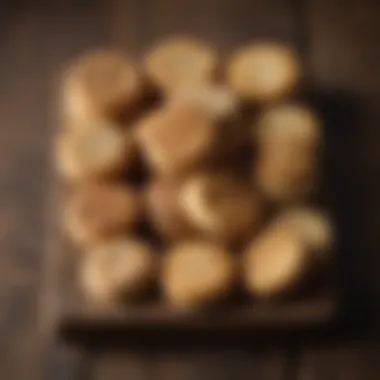 Assorted biscuits arranged on a rustic wooden table