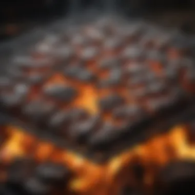 Igniting the Charcoal Grill Scene of a charcoal grill being lit with glowing embers