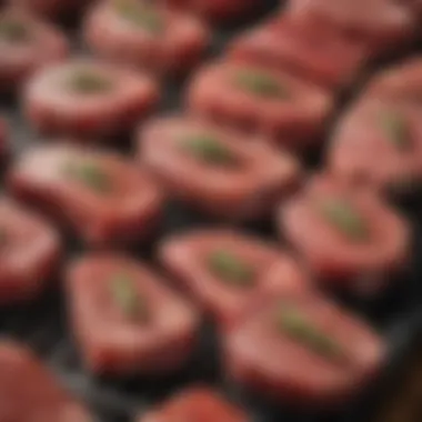 Marinated Delicacies Flavorsome marinated meats ready for grilling