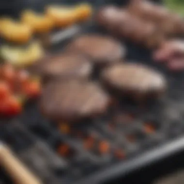 Grilling Essentials Close-up of essential tools for charcoal grilling