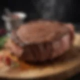 Prime ribeye steak ready for seasoning