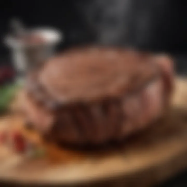 Prime ribeye steak ready for seasoning