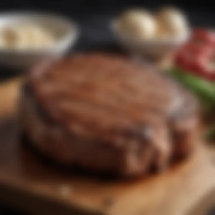 Ribeye steak resting after cooking